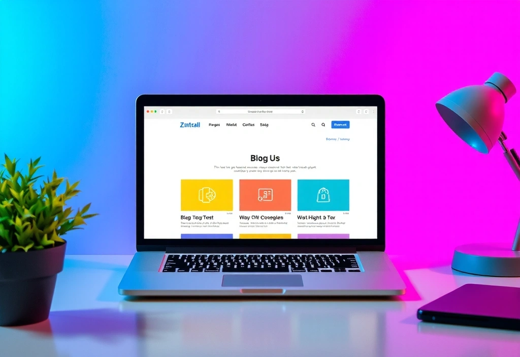 Laptop showing a blog post about responsive design