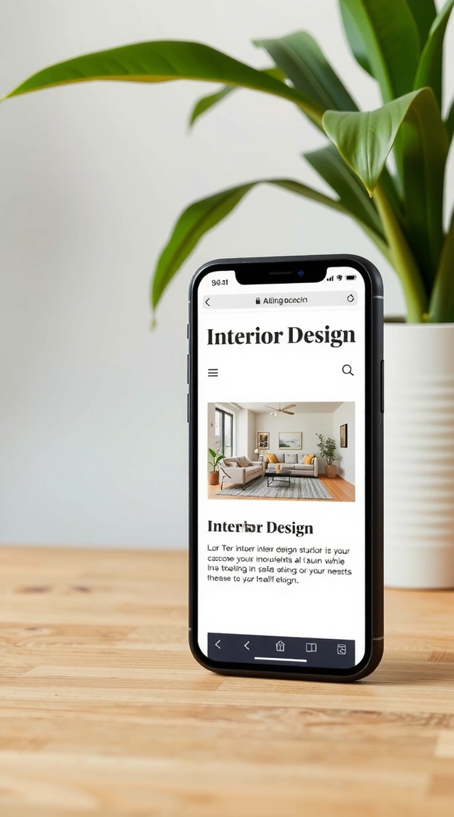 Mobile view mockup of the TransForm Design website, demonstrating responsive design.