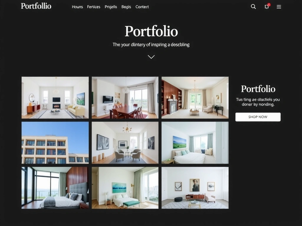 Screenshot of the portfolio section of the TransForm Design website, showcasing various projects.