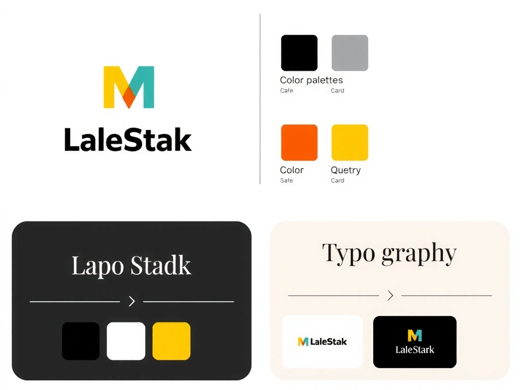 Branding concept with logo design, color palette, and typography